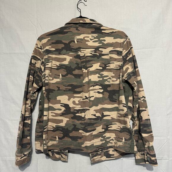 Sanctuary Jacket Womens Medium Green Camouflage Button Military Grunge Bohemian - Picture 3 of 8